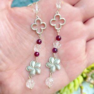 925 SS clover 4 leaf lucky charms earrings